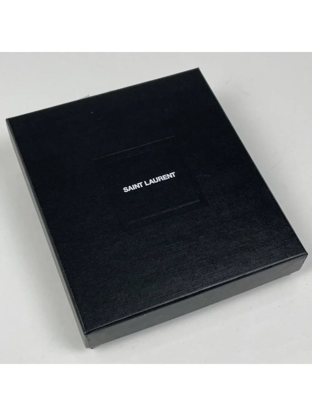 Saint Laurent Monogram Lambskin Fragment Zip Card Case Leather Black - Picture 7 of 7